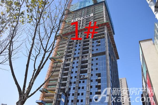 滨湖新地城1月项目进度:正在铺设1#2#楼外立玻璃-手机新安房产网