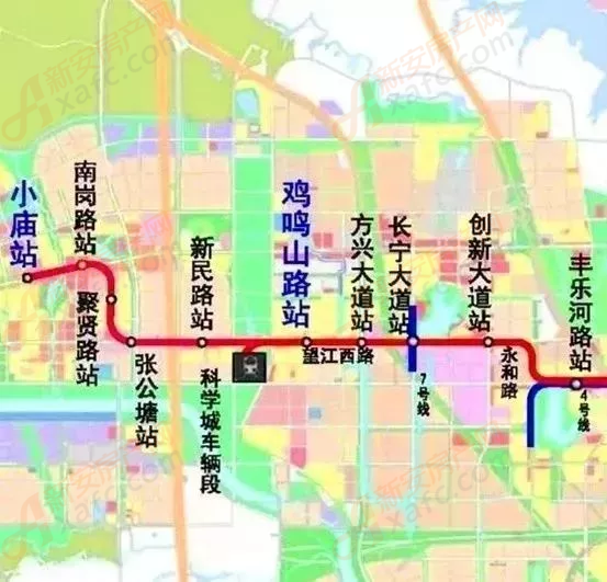 合肥地铁6号线 二期规划图(鸡鸣山路站西延小庙站)