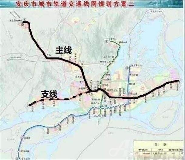 安庆轨道交通一号线示意图